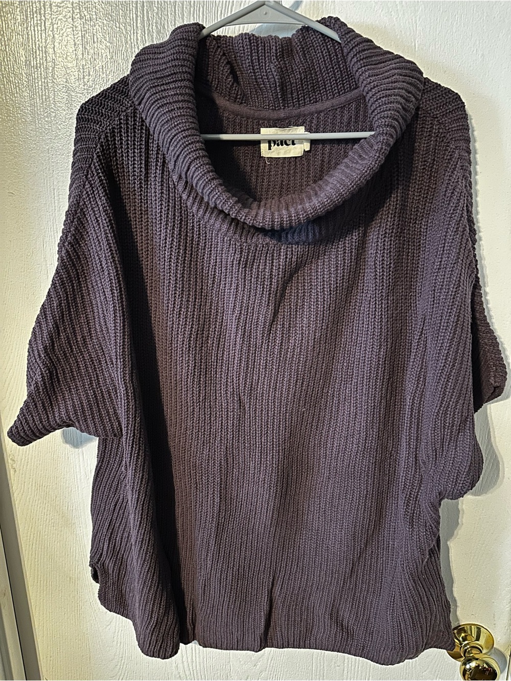 Pact Women's Purple Thistle Heather Sweater Poncho OS - Picture 2 of 8